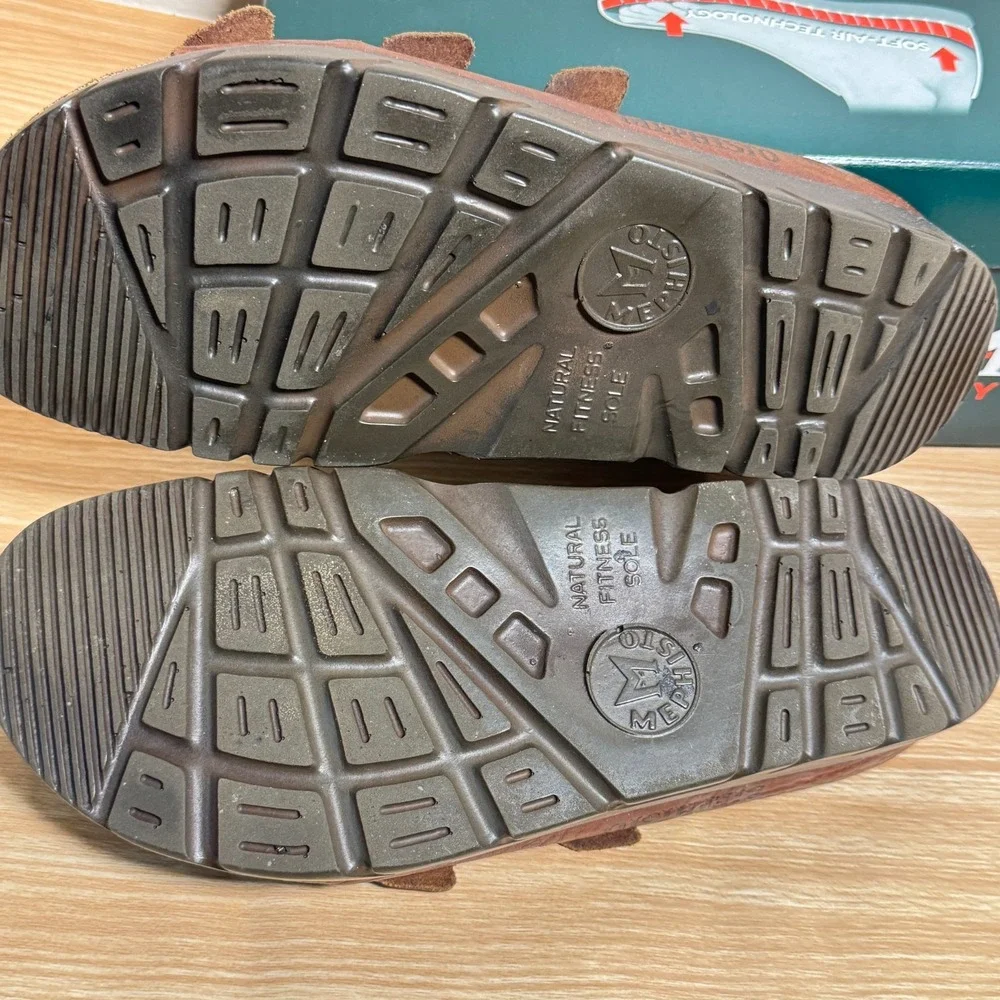Mephisto Zach Fit 4442 Sandals Mens US 9 Desert Buffalo Leather Adjustable Slide